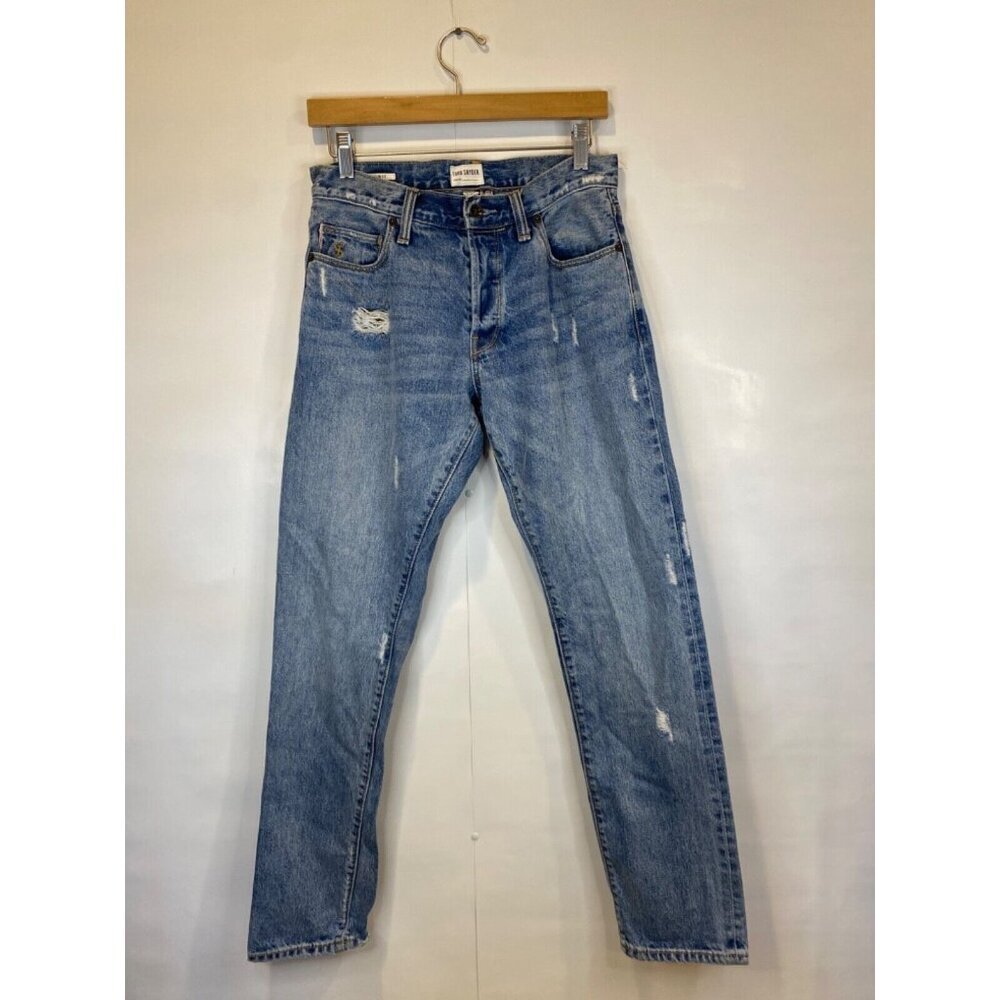 Todd Snyder Men's 28x32 Slim Fit Selvedge Jean Medium Wash Distressed Guc